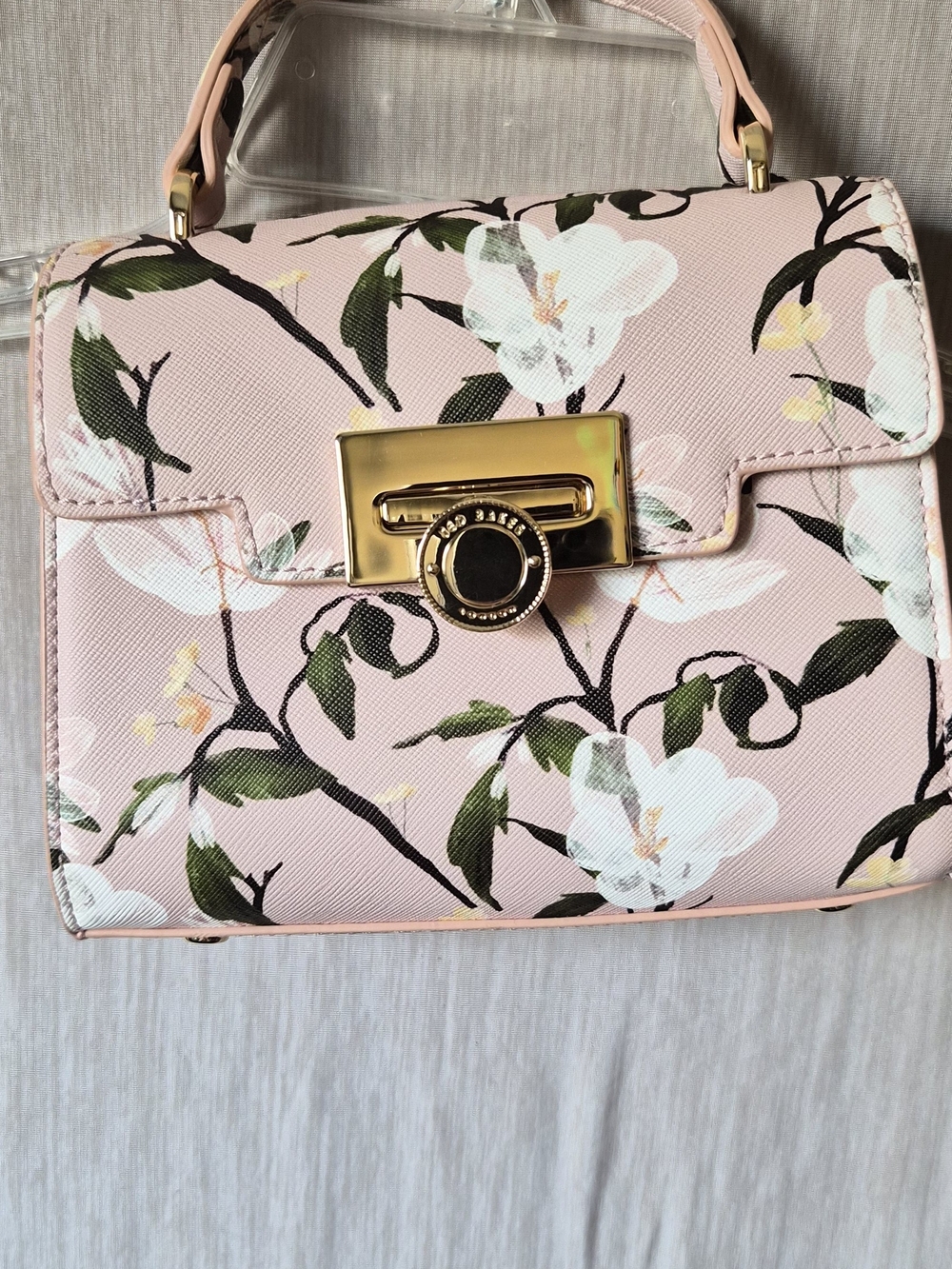 Ted Baker London Pink Floral Top Handle Crossbody Satchel Bag NWT Blossom Print